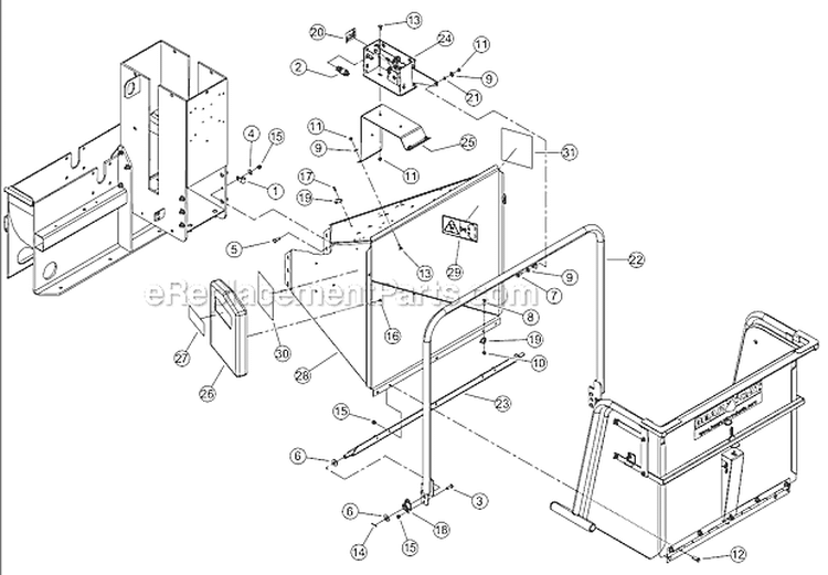 Page L Diagram and Parts List for CH8720IH 5VJAA0016AW002730 Bear Cat Chipper Shredder